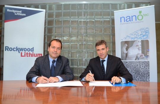 Rockwood Lithium y Nanotec firman acuerdo para investigacin de nanotecnologa aplicada al litio