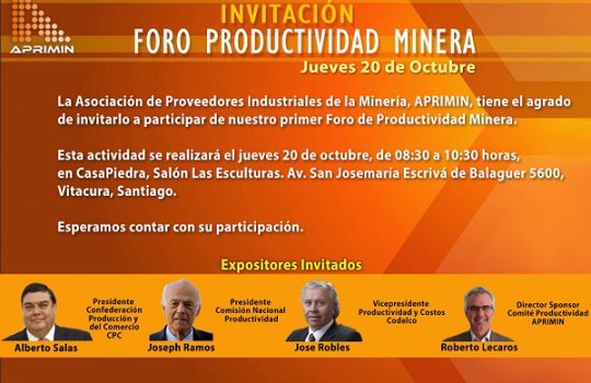 Aprimin realizar Foro de Productividad Minera