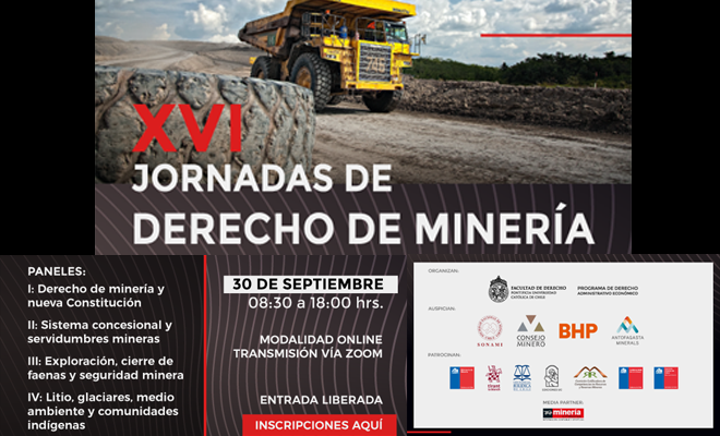 Este mircoles se realizarn las XVI Jornadas de Derecho de Minera