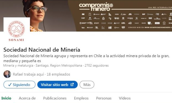 La Sociedad Nacional de Minera se suma a LinkedIn