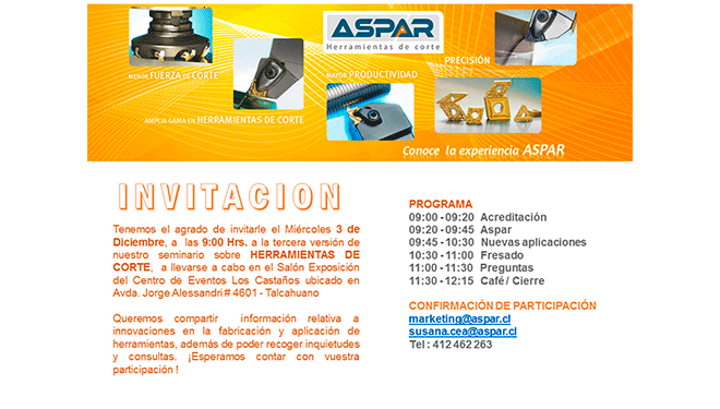 Aspar organiza un nuevo seminario de Herramientas de corte